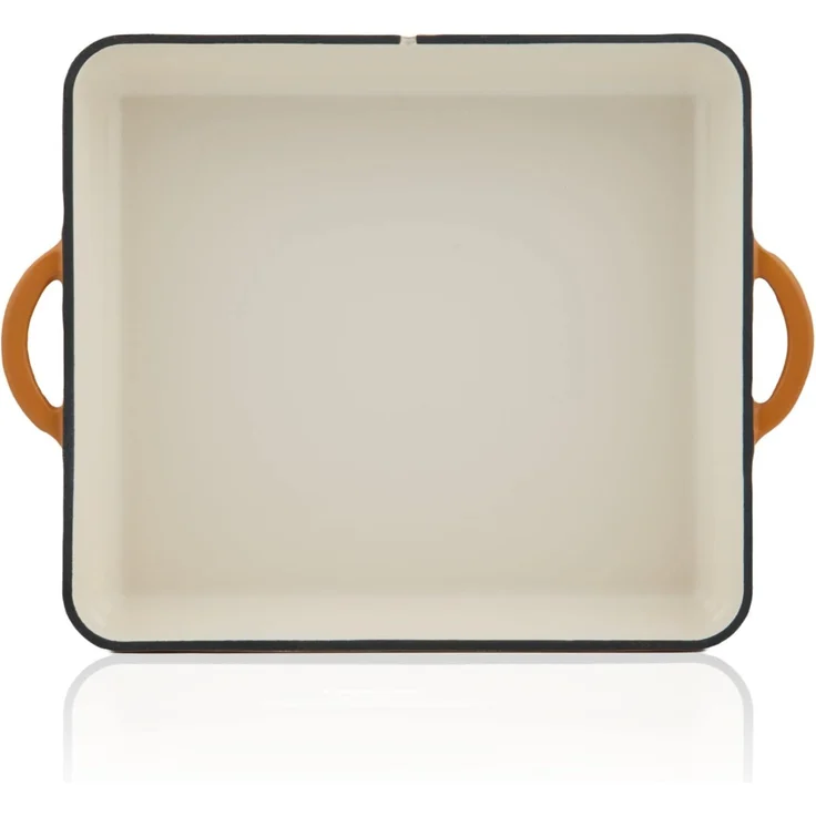 Mahlzeit Bräter Gusseisen emailliert, 10,5 L, Sunny Orange, Bräter 2in1 mit Pfanne, Gusseisen – Bild 4