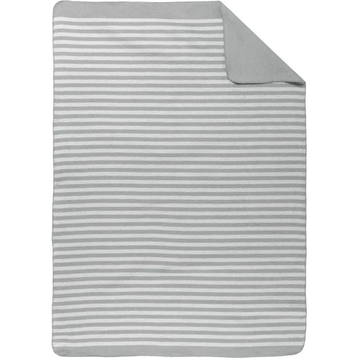 biberna 0837476 Melange Wohndecke 1x 150x200 cm STREIFEN, sturmgrau, 1x 150x200 cm