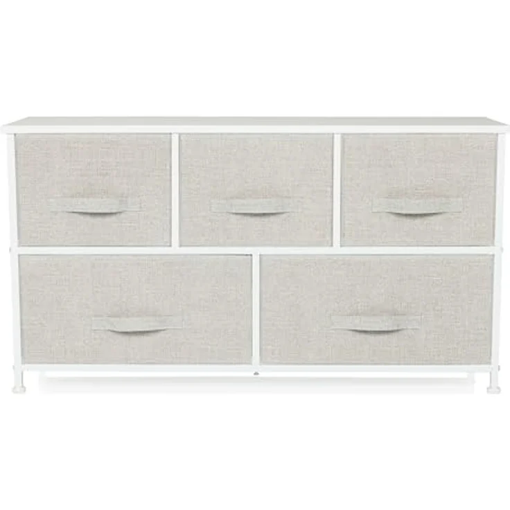 hjh LIVING Kommode mit 5 Stoffschubladen, Grau, 100x30x55 cm – Bild 9