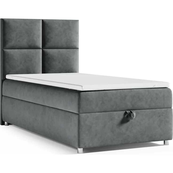 Best for Home Boxspringbett K2 SINGLE mit Bettkasten (Graphit 90x200) – Bild 1