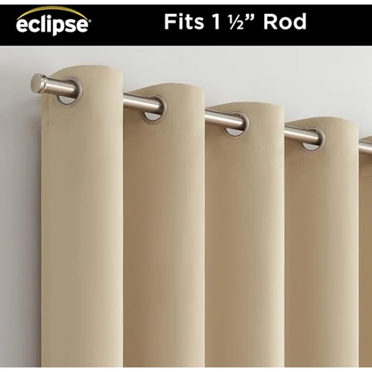 Eclipse Darrell Thermaweave Verdunkelungsvorhang, extra breit, 213,4 x 254 cm, Weizenfarben – Bild 3