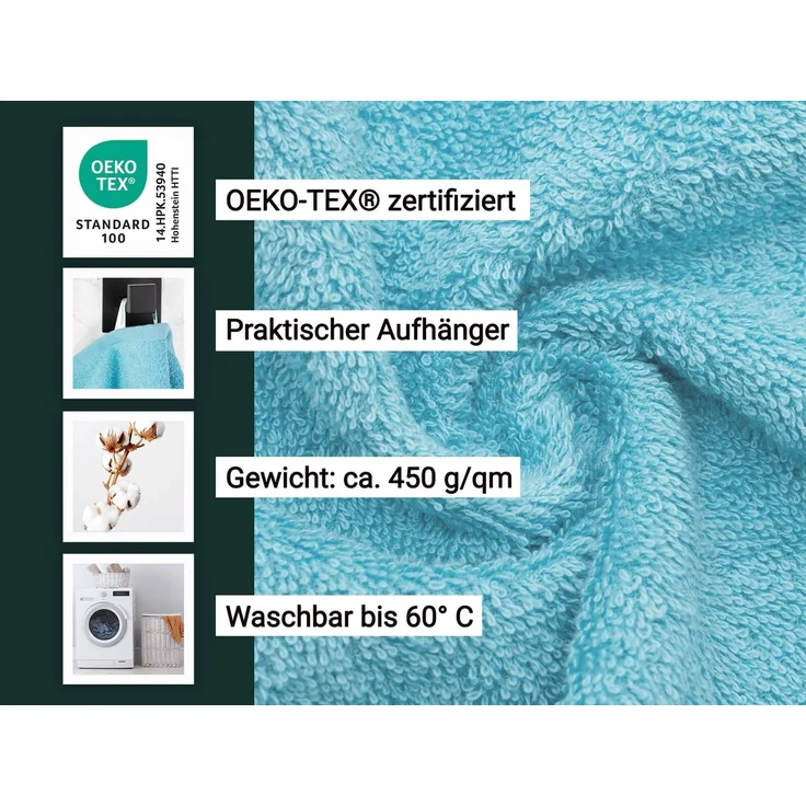 ZOLLNER Gästehandtücher, Walkfrottier (10-St), 30 x 50 cm, 100% Baumwolle, mit 2 Bordürenstreifen – Bild 3