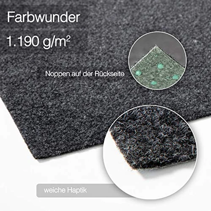 Floordirekt Kunstrasen Outdoor Teppich Farbwunder Pro - Balkonteppich - Rasenteppich für Terrasse, Balkon und Freizeit - leicht zu verlegen (67 x 400 cm, Schwarz) – Bild 2