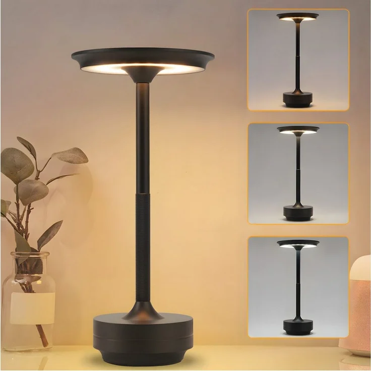 Nettlife LED Tischleuchte Nachttischlampe Kabellos Touch Dimmbar Tischlampe mit USB Aufladbar, Dimmbar, LED fest integriert, für Fensterbank Wohnzimmer Kinderzimmer Schlafzimmer – Bild 1