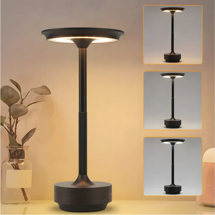 Nettlife LED Tischleuchte Nachttischlampe Kabellos Touch Dimmbar Tischlampe mit USB Aufladbar, Dimmbar, LED fest integriert, für Fensterbank Wohnzimmer Kinderzimmer Schlafzimmer