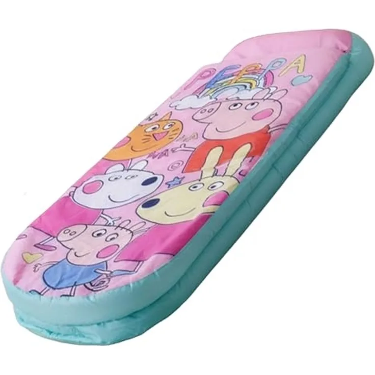 PEPPA PIG Character World and Friends ReadyBed Kids aufblasbares Luftbett und Schlafsack mit Pumpe | Reisematratze für Übernachtungen und Camping oder Zuhause, Rose