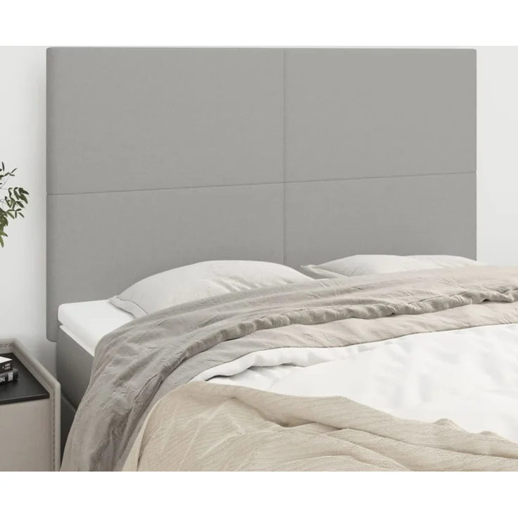 vidaXL Kopfteile 4 Stk. Hellgrau 72x5x78/88 cm Stoff 3116050 – Bild 1