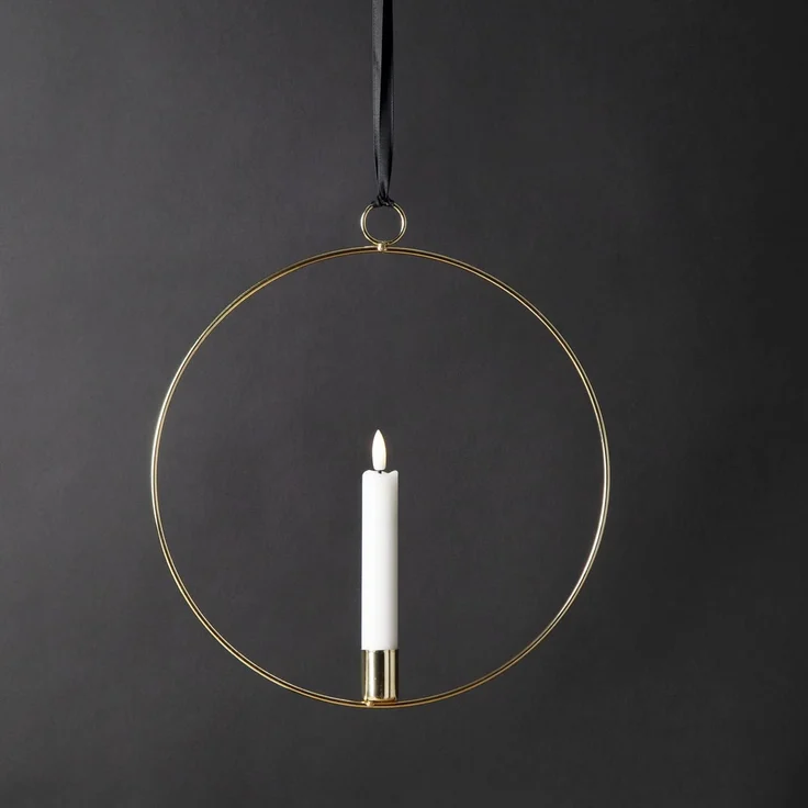 MARELIDA Hängeleuchte Dekoring mit LED Kerze Flamme mit Aufhänger 28,5cm Timer Batterie, LED Classic, warmweiß (2100K bis 3000K) – Bild 1