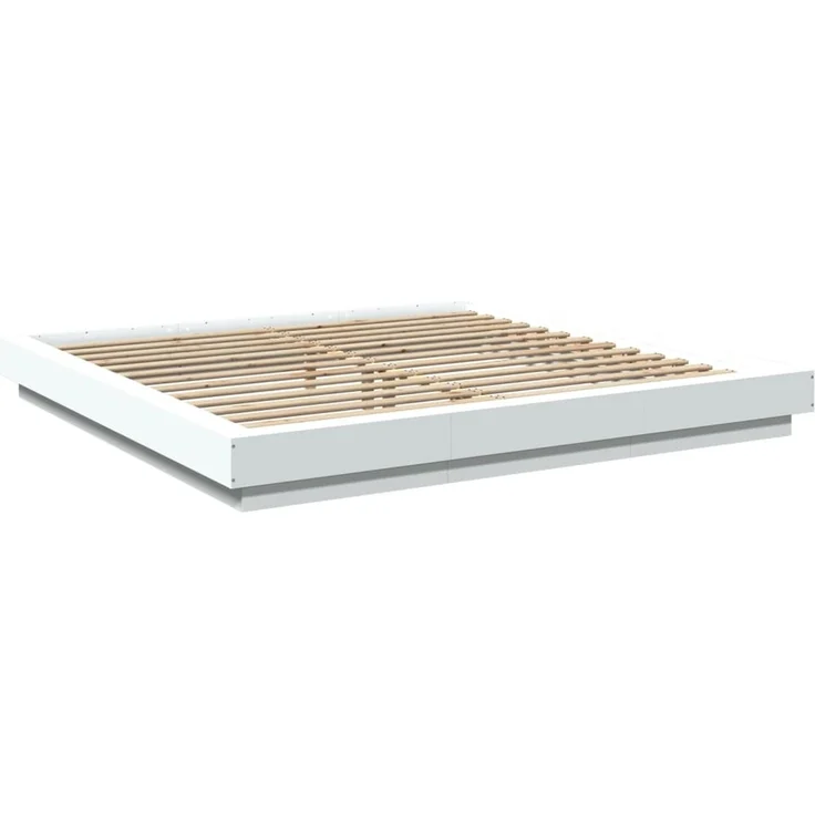 vidaXL Bettgestell Weiß 180x200 cm Holzwerkstoff 3281168 – Bild 3