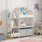 Kinderregal Lysekil 100x93x30 cm mit Dinosaurier Motiv [en. casa]