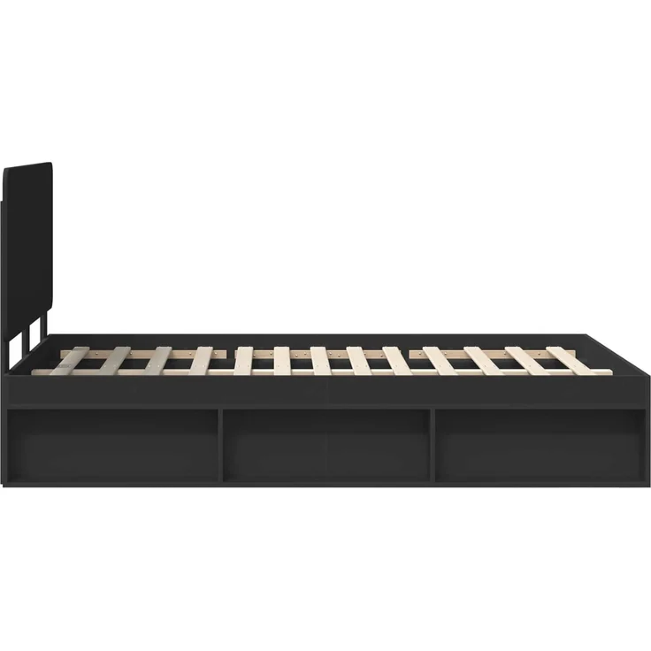 vidaXL Bettrahmen Schwarz 120 x 200 cm Massives Kiefernholz 3412507 – Bild 7