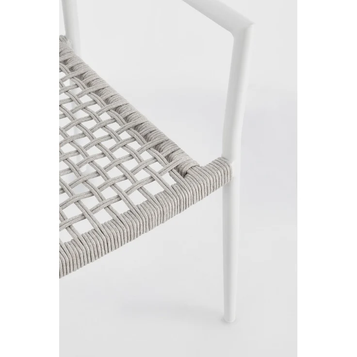 Gartenstuhl Caleta aus Aluminium, modern stapelbar, hellgrau weiß, Outdoor geeignet – Bild 7