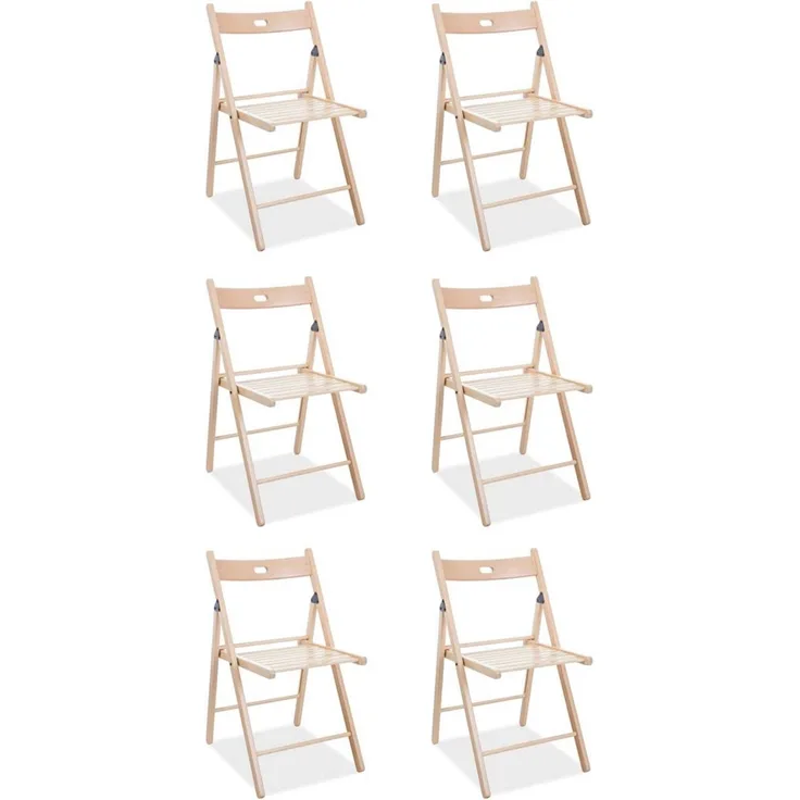 Sets 2er 4er 6er Esszimmerstuhl Smart Klappstuhl Farbe: natur