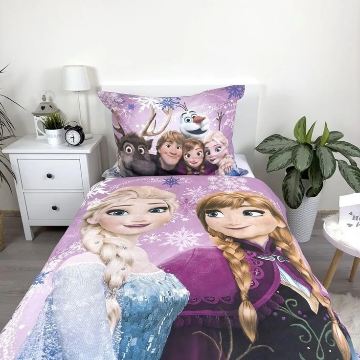 Disney Frozen Bettwäsche-Set 140x200 cm + 70x90 cm aus 100% Baumwolle mit Reißverschluss – Bild 3