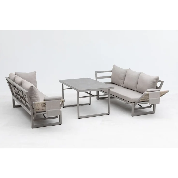 Gardissimo SAN REMO Ecklounge Gartenmöbel Sitzgruppe Sintered-Stone hell – Bild 6