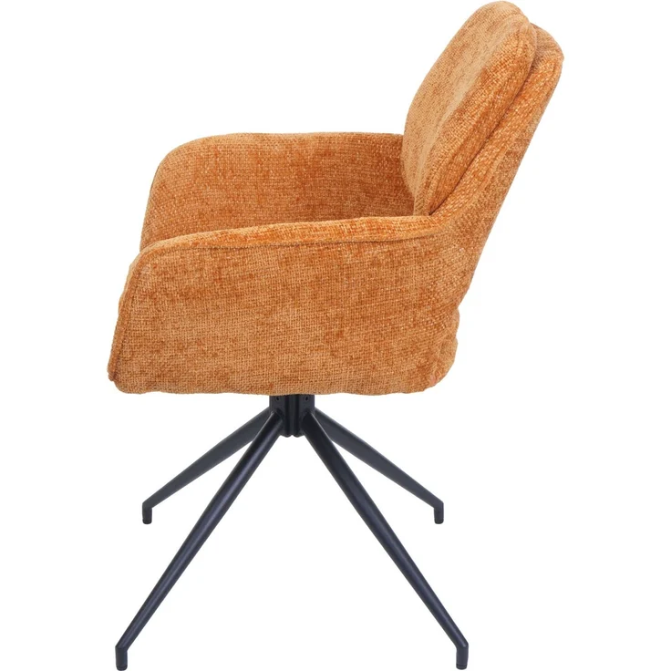 2er-Set Esszimmerstuhl HWC-N74, Küchenstuhl, drehbar Auto-Return, Stoff Chenille (490g/m²) ~ ocker-gelb – Bild 8