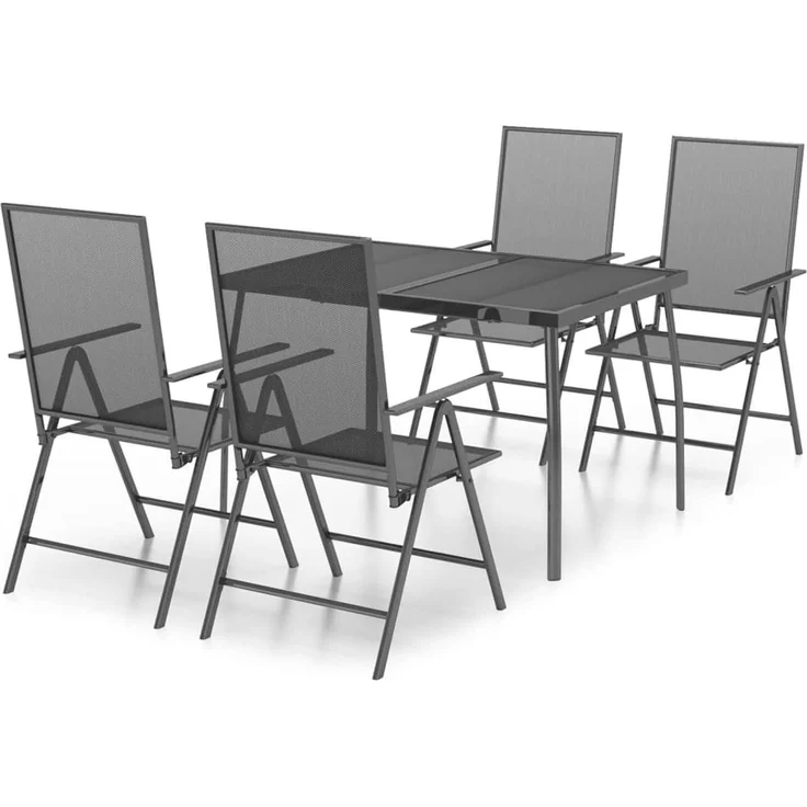 Capwee Gartenmöbel Set 4 Personen Stahl Essgruppe – Bild 2
