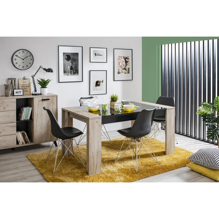 Esstisch >Temerin< in Grey Oak - 154x75x90,5cm (BxHxT)