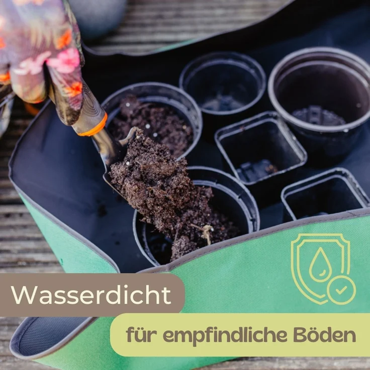 2er Set Pflanzen Umtopfmatte Wasserdicht Pflanzunterlage Faltbar Pflanzenmatte Tragbare Gartenmatte Grün Pflanzwanne Pflanzen Zubehör Umpflanzmatte 70x70 Oxford 600D – Bild 5