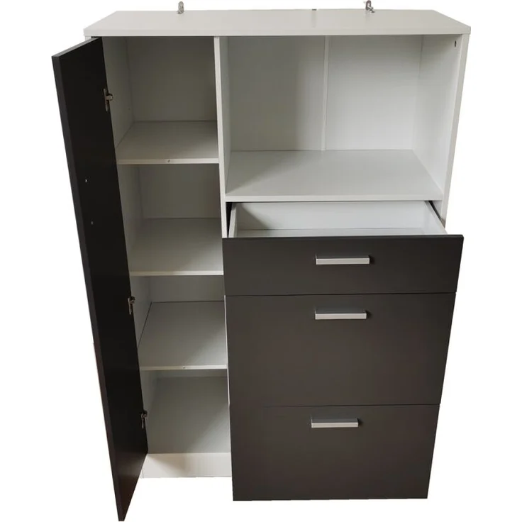 HTI-Line Küchenbuffet Küchenschrank Kombi L Blanca (Stück, 1-St, 1 Küchenschrank Kombi L Blanca) Küchenbuffet Mehrzweckschrank Mikrowellenschrank – Bild 5
