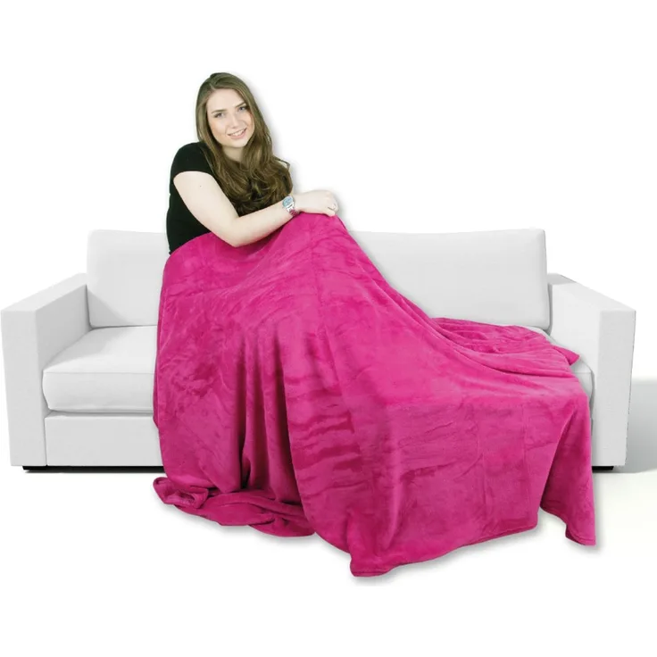 Kuscheldecke supersofte Tagesdecke vielseitig verwendbare Microfaser-Decke, flauschig und anschmiegsam in vielen verschiedenen modischen Farben erhältlich (pink - fuchsia / 220x240 cm)