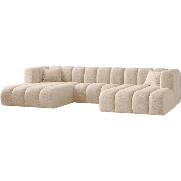 Kaiser Möbel Ecksofa U-from, Sofa Grand modular stoff Salvador und Haga, Zwei Arten von Stoffen, große Auswahl an Farben, praktisch, bequem – Bild 4