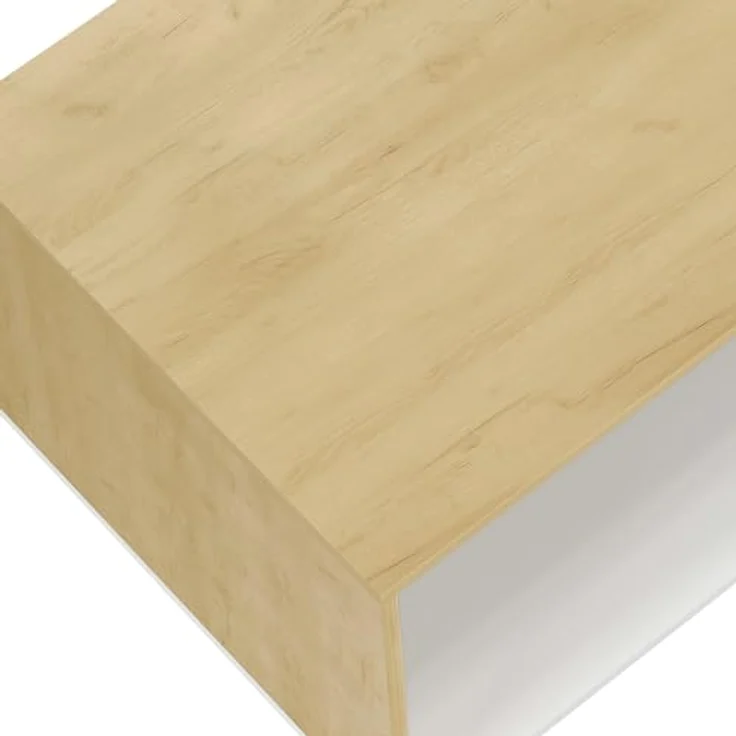 MID.YOU Couchtisch Maliso, Weiß und Honigeiche, rechteckig mit Stauraum, 53x42x91 cm – Bild 5