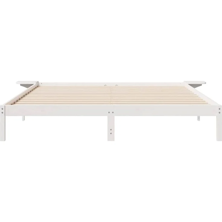 vidaXL Bettgestell mit Nachttischen Weiß 200 x 210 cm 873236 – Bild 4