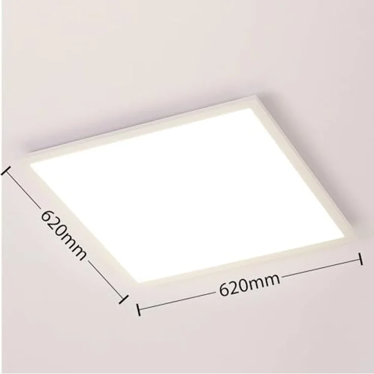 Lampenwelt Arcchio LED Panel Lysander, dimmbar mit Leselampe, 1-flammig, Weiß, Aluminium, inkl. Fernbedienung und Leuchtmittel – Bild 5