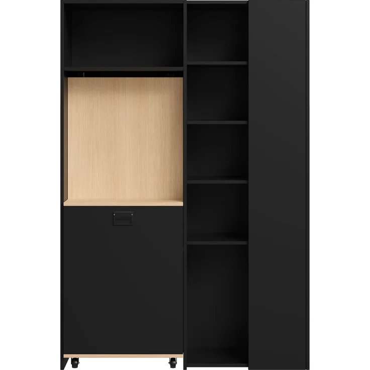 ZUBALIYA Klappbarer Schreibtisch mit Ablagen –2-in-1-Bücherregal und Schreibtisch, klappbar, mit Steckdose und USB-Anschluss, höhenverstellbare Ablagen, Kippschutz, Schreibtisch,Eck-Schreibtisch-rechts – Bild 11