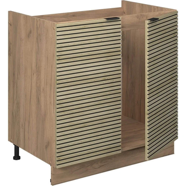 Spülenunterschrank Fame-Line Eiche Paneel 80 cm ohne Arbeitsplatte Vicco – Bild 4