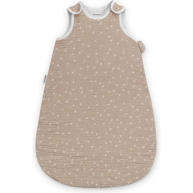 Ehrenkind® Baby Sommerschlafsack Rund Musselin | aus weicher OEKO-TEX zertifizierter Bio-Baumwolle | Sommer Baby Schlafsack Baby 1 TOG Gr. 86/92 Beige Gemustert