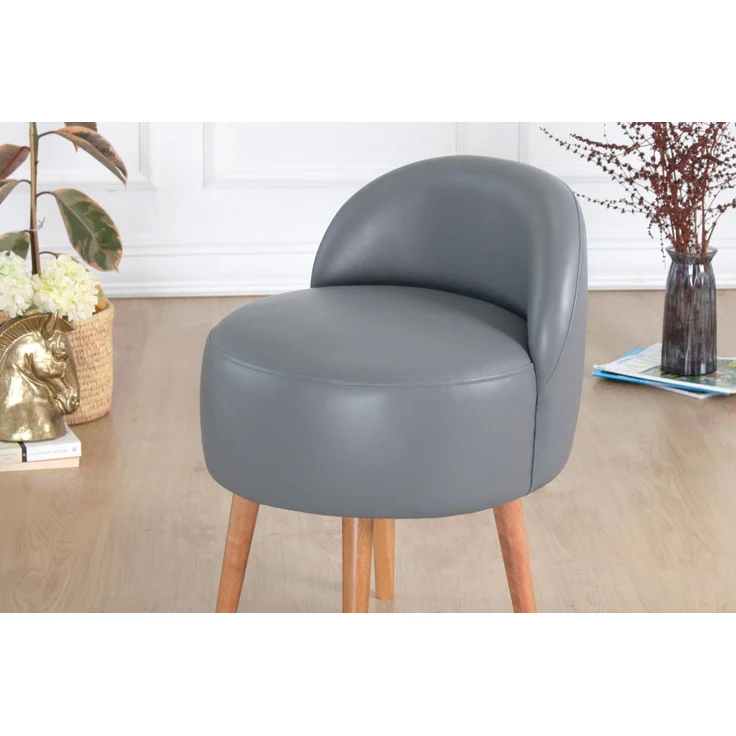 Hanah Home 'Burks - Grey' Pouffe, Grau, 48 x 64 x 42 cm – Bild 3