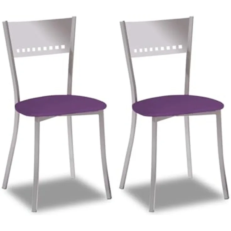 ASTIMESA SCOBBJ Zwei Küchenstühle, Metall, Aubergine, Sitzhöhe 45 cm