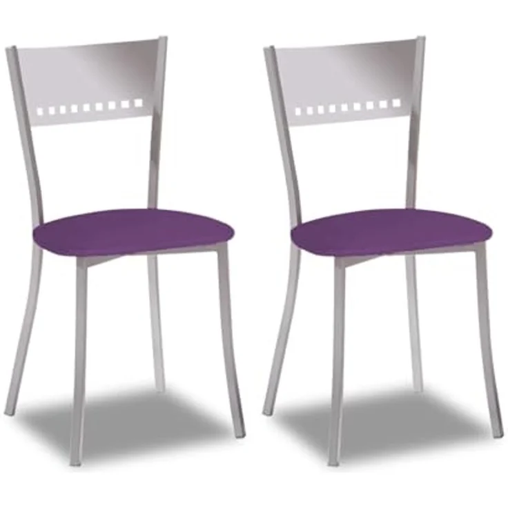 ASTIMESA SCOBBJ Zwei Küchenstühle, Metall, Aubergine, Sitzhöhe 45 cm – Bild 1