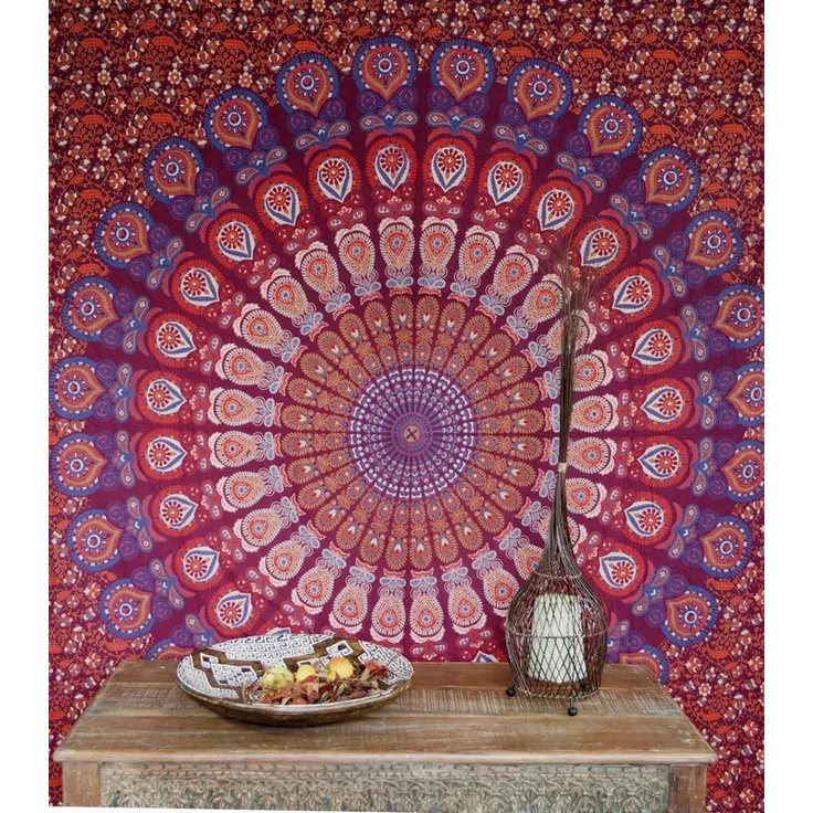 Guru-Shop Tagesdecke Boho-Style Wandbehang, indische Tagesdecke..