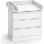 Wickelkommode Emma Weiß 80 x 87 cm mit 3 Schubladen Vicco