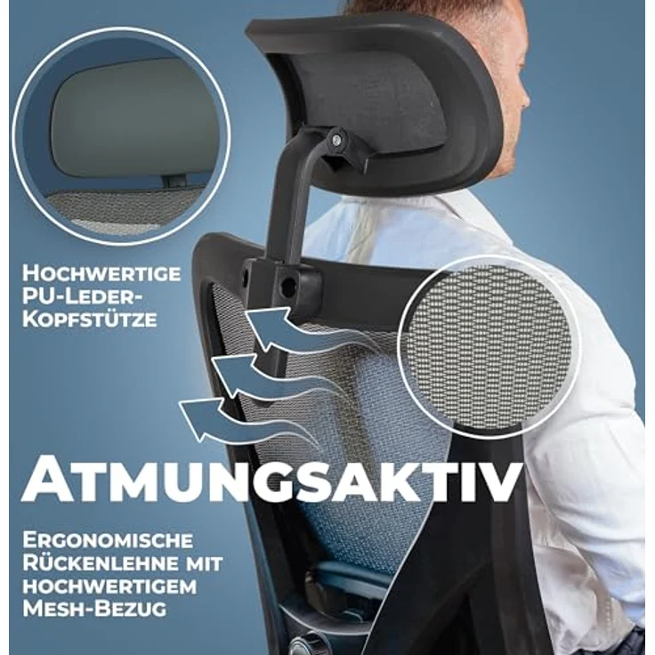 Clouvou Drehstuhl CleverSeat, anthrazit, ergonomisch, flexibel, 70x134x70 cm, für Arbeitszimmer und Büro – Bild 4