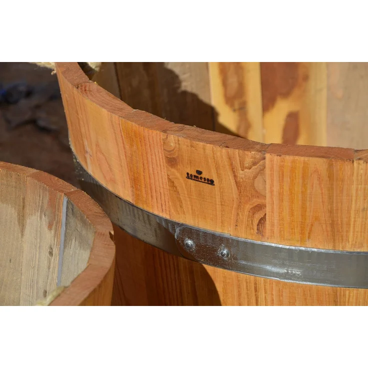 Temesso Pflanzkübel Kübel geölt, Blumenkübel aus Kastanienholz: 60 cm – Bild 3