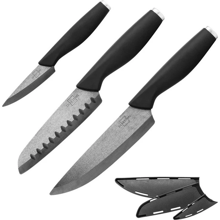 SILBERTHAL Messer-Set Keramikmesser 3er Set Schwarz (3-tlg) – Bild 1