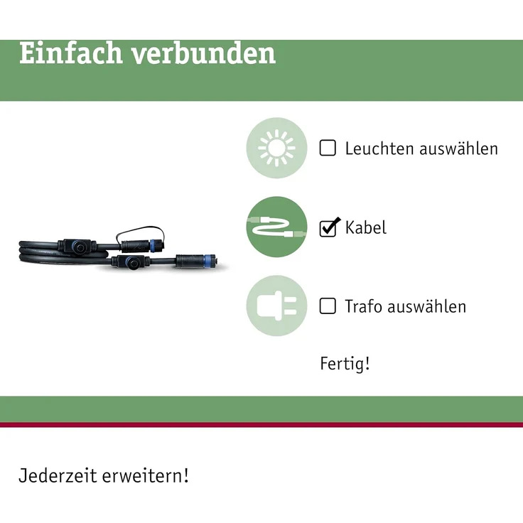 Plug&Shine Verbindungsleitung, schwarz, 2p, 1000mm – Bild 2