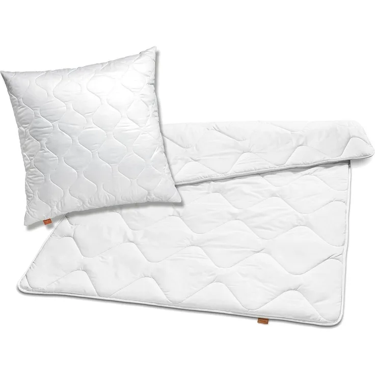 sleepling Bettdecke + Kopfkissen Bettwaren Set, 135x200 cm, 155x220 cm und weitere Größen, Füllung: 100% Polyester, Bezug: 100% Polyester, für Sommer und Winter, Ökotex 100