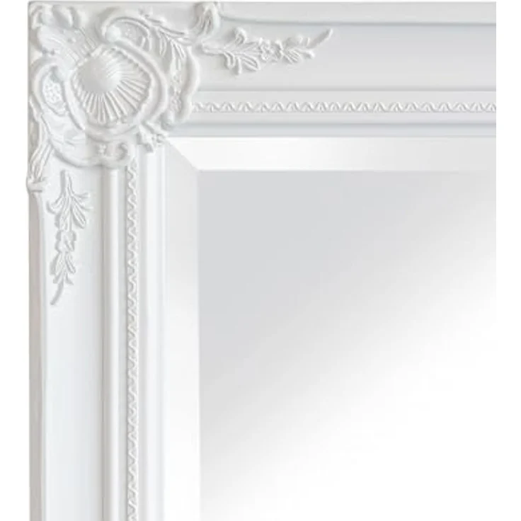 dasmöbelwerk Wandspiegel Wandspiegel Barock Weiß 180x80 XL Spiegel Antik-Stil Ganzkörperspiegel, Spiegelfläche mit edlem Facettenschliff – Bild 4