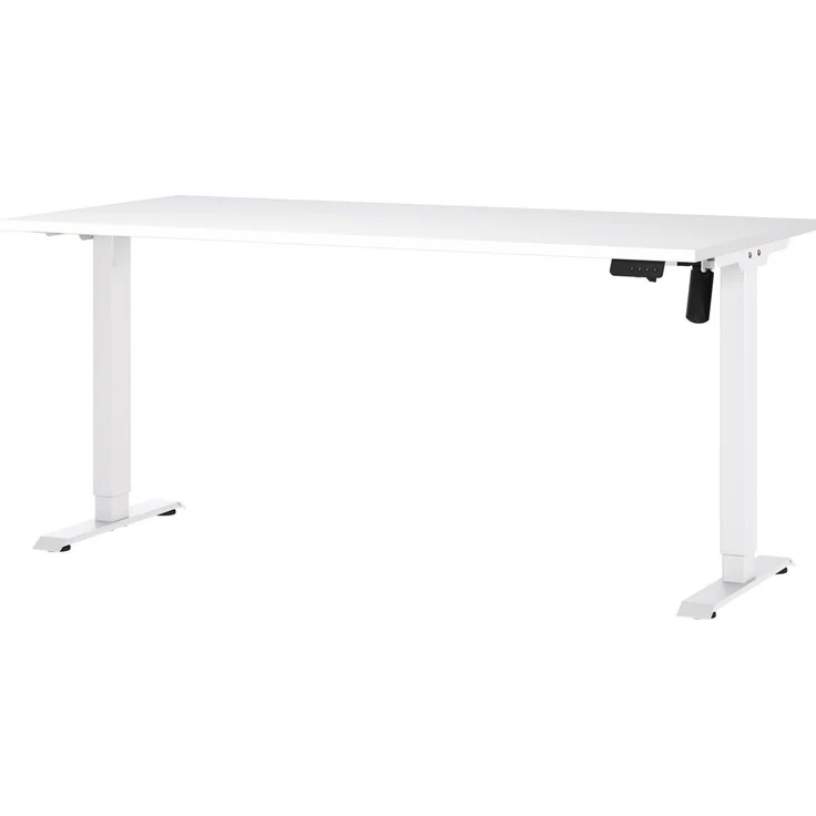 Germania Schreibtisch 8024-84, in Weiß, elektr. höhenverstellbar, 160 x 119 x 80 cm (BxHxT) – Bild 1