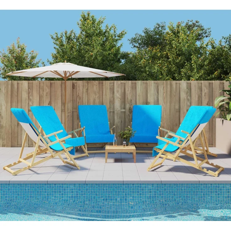 vidaXL Strandtücher 6 Stk. Türkis 60x135 cm Stoff 400 GSM 3157061 – Bild 1