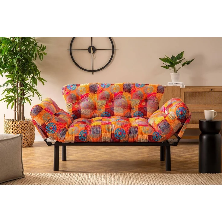 Dmora Schlafsofa 2-Sitzer Zeeusis 155x70 cm Bunt, Stauraum – Bild 4