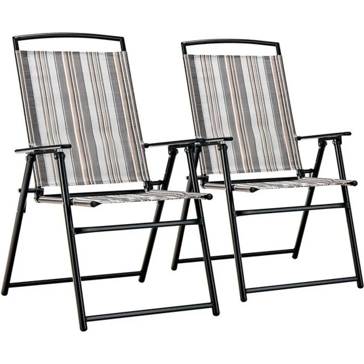 COSTWAY Gartenstuhl 2er Set Hochlehner Klappstuhl (2 St), bis 150kg – Bild 4