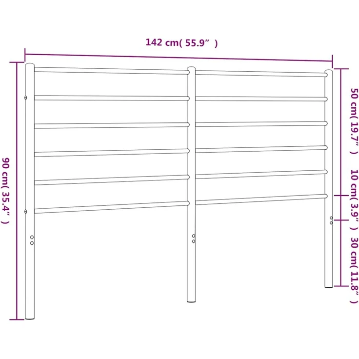 vidaXL Ersatz-Kopfteil Metall Weiß 135 cm – Bild 6