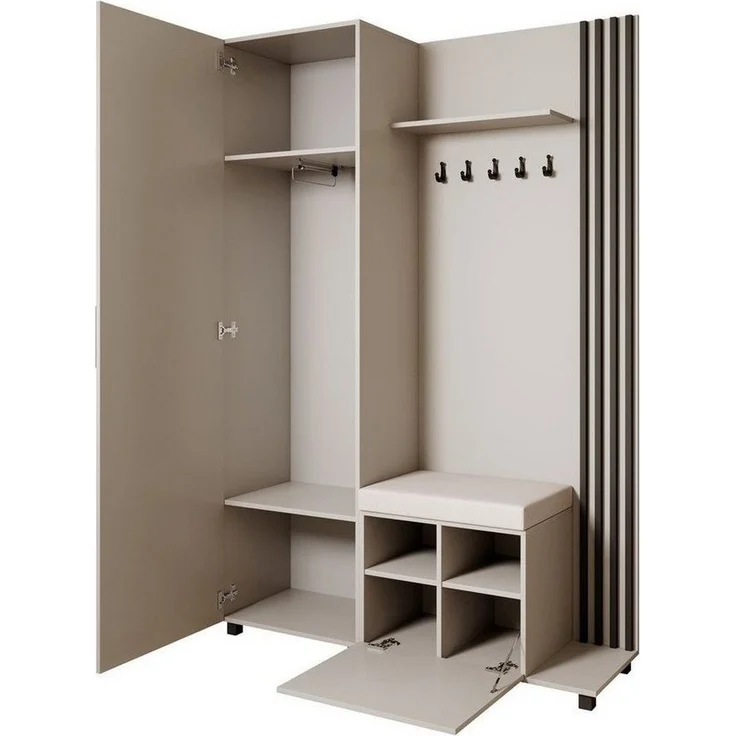 Beautysofa Garderoben-Set Livia – Design, Funktion und Ordnung in Perfektion, (Geräumiger Schuhschrank, mit praktischer Kleiderstange) – Bild 1