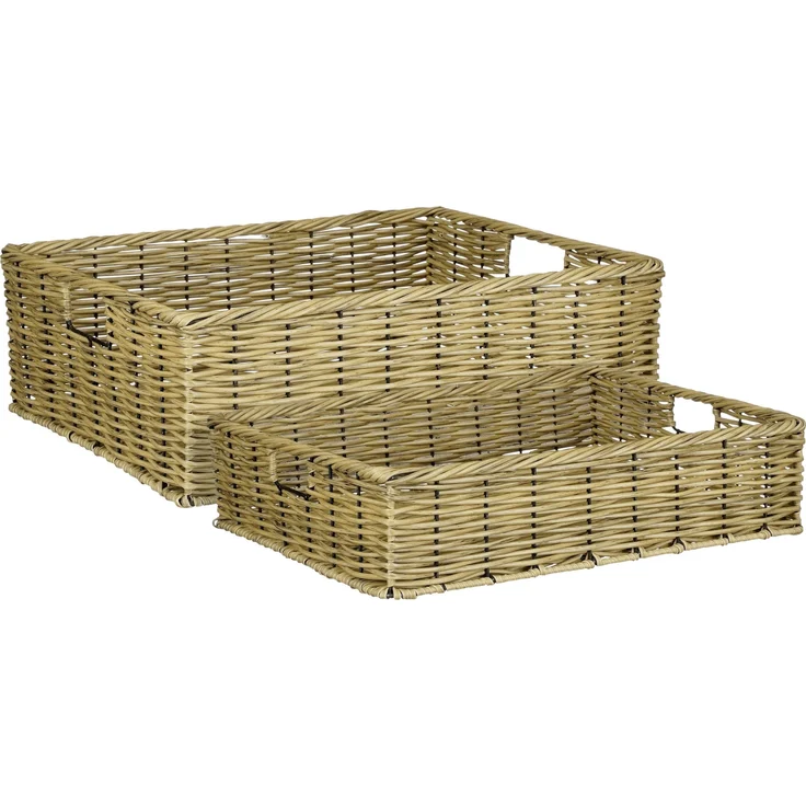 Mica Decorations Aufbewahrungskorb Liam 47 x 37 cm braun 2 Stück